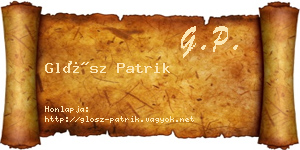 Glósz Patrik névjegykártya
